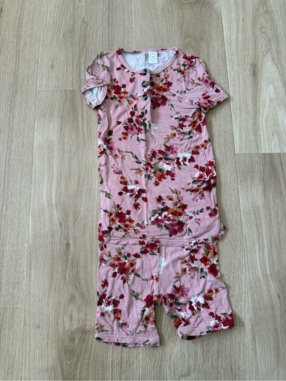 Lou Lou & Company Pink Floral Short-Sleeve Pajama Set